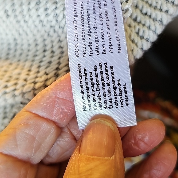 Eileen Fisher 100% Organic Cotton Pop Over Sweater. Medium. Gray White‎ Tween. - Picture 7 of 9